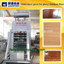 Multi-layer hot press machine of high light board / for high glossy flooring